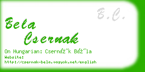 bela csernak business card